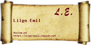 Lilge Emil névjegykártya